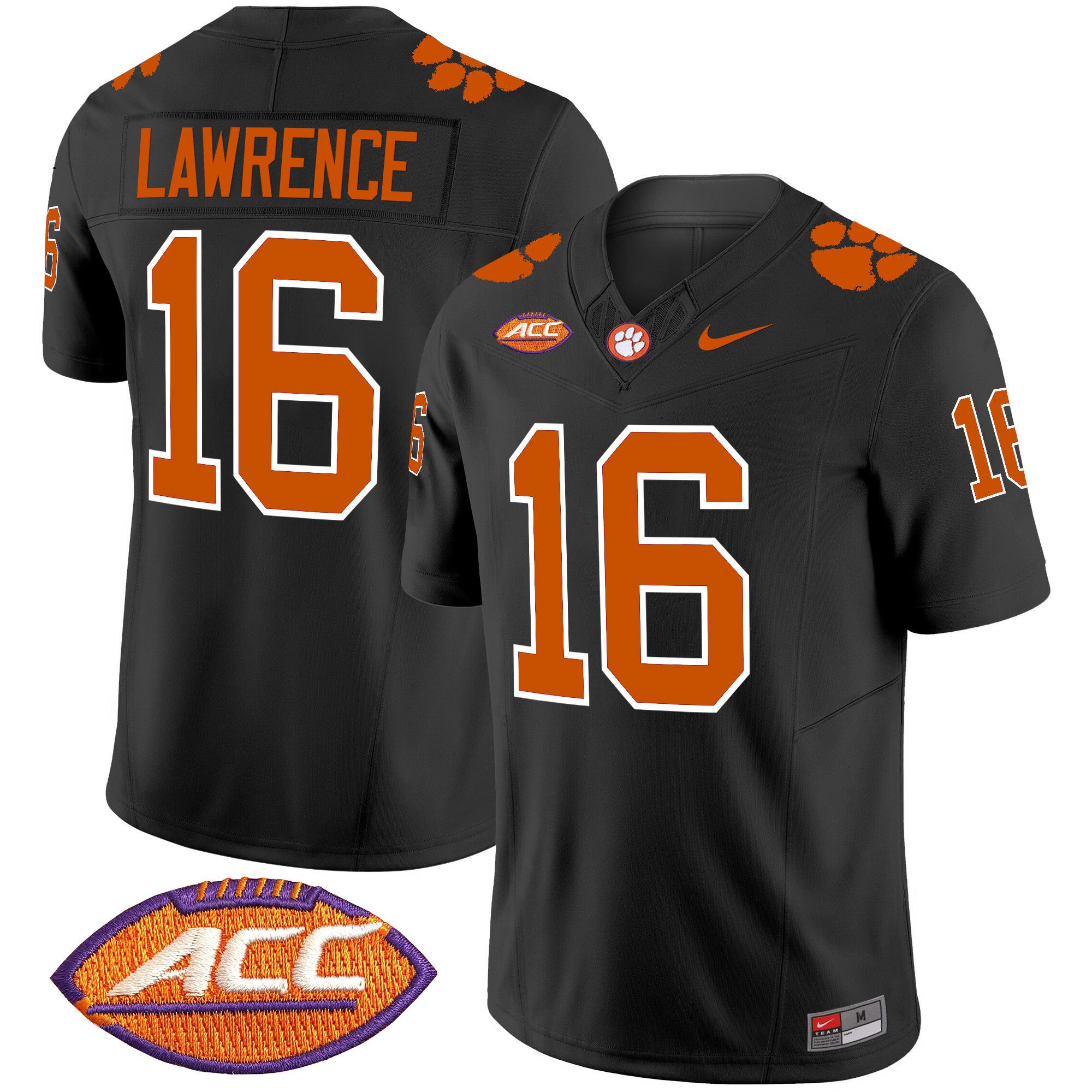 Men Clemson Tigers #16 Lawrence Black 2024 Nike Vapor Limited NCAA Jersey style 1